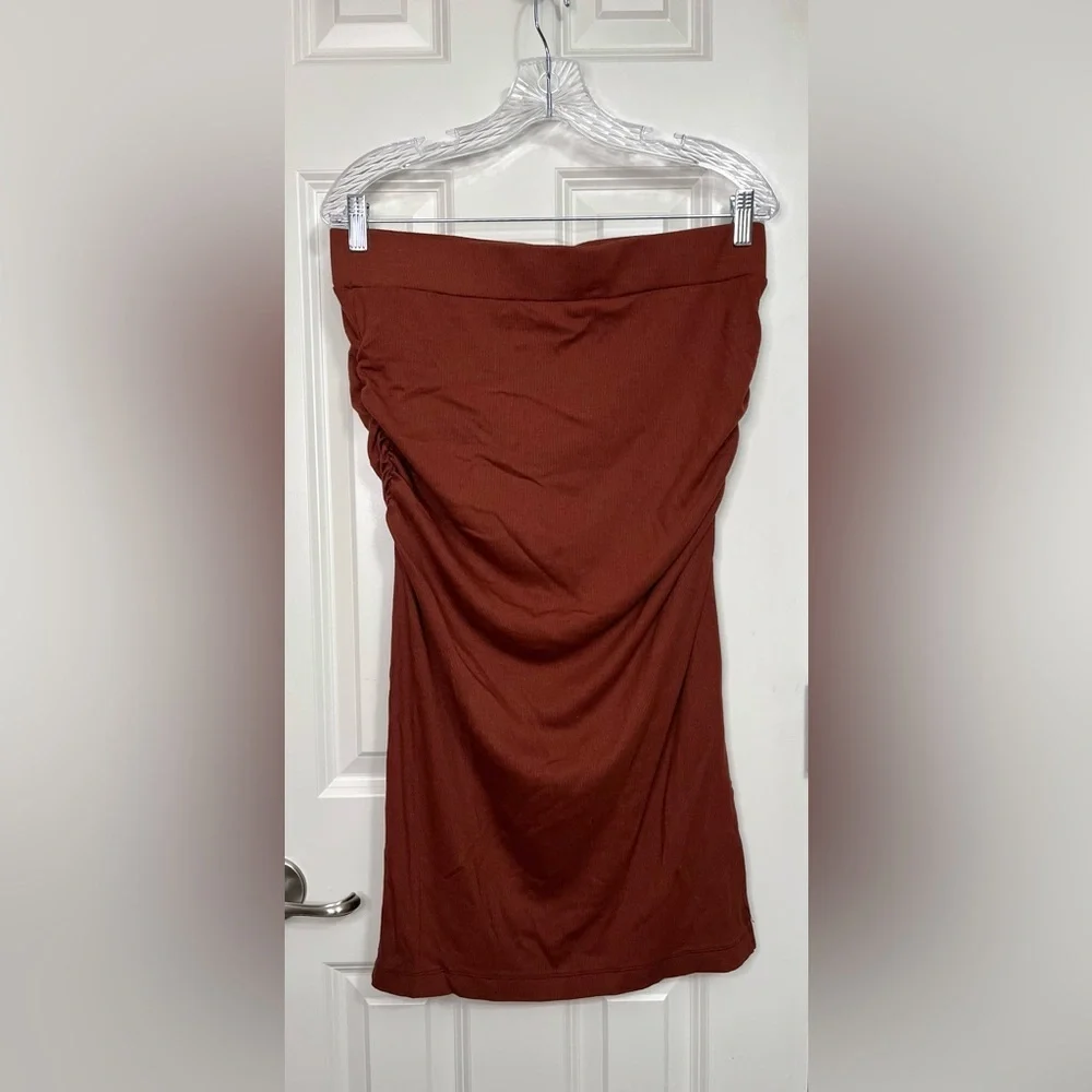 Michael Stars Rae Ribbed Midi Skirt in Rust NWT - Picture 1 of 6